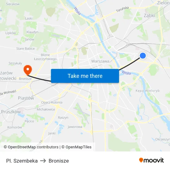 Pl. Szembeka to Bronisze map