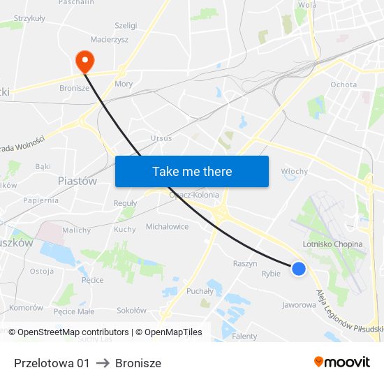 Przelotowa 01 to Bronisze map