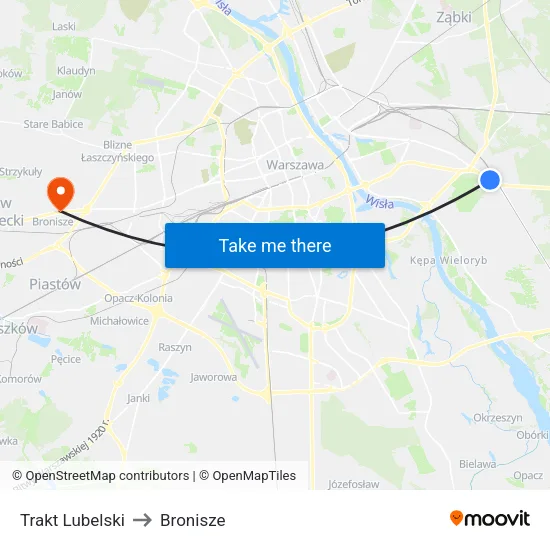 Trakt Lubelski to Bronisze map