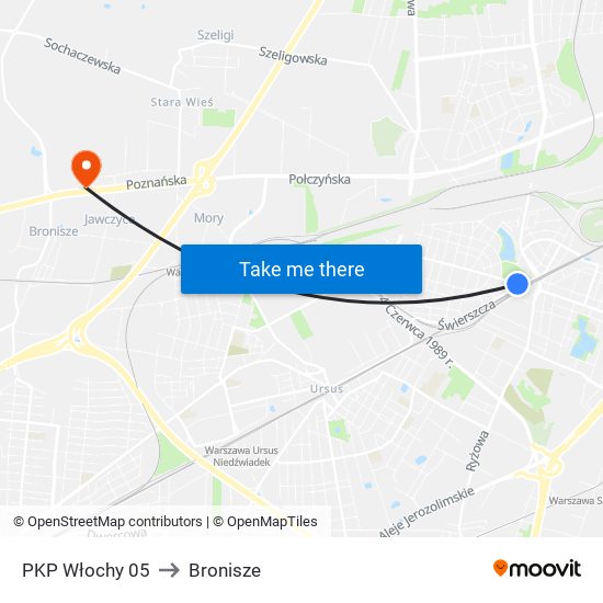 PKP Włochy 05 to Bronisze map