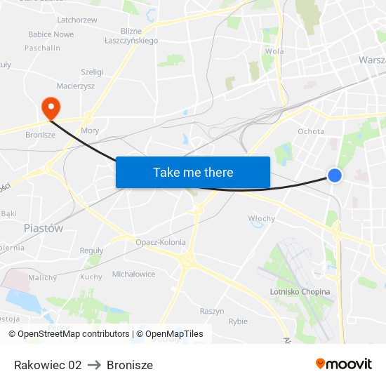 Rakowiec 02 to Bronisze map