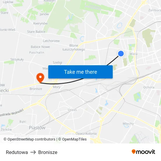 Redutowa to Bronisze map