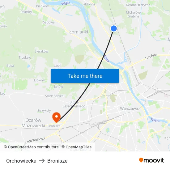 Orchowiecka to Bronisze map