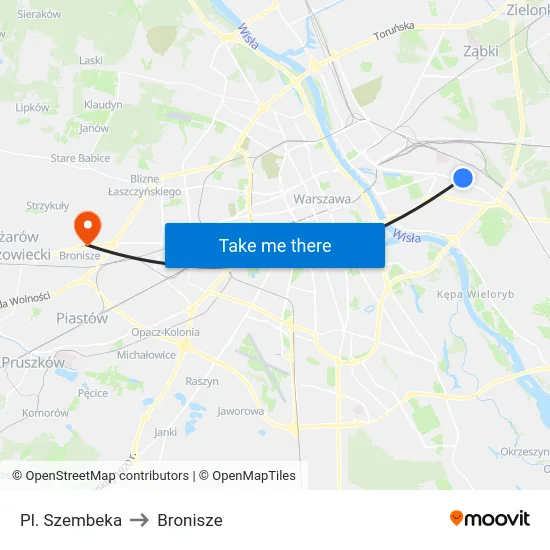 Pl. Szembeka to Bronisze map