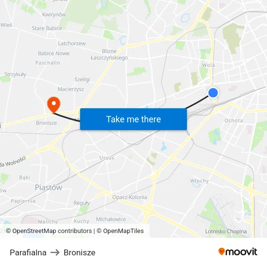 Parafialna to Bronisze map