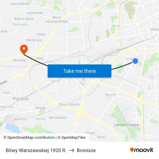 Bitwy Warszawskiej 1920 R. to Bronisze map