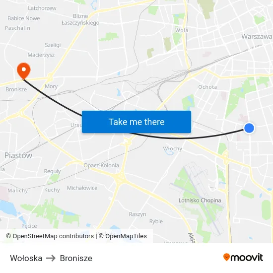 Wołoska to Bronisze map