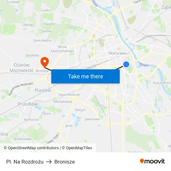 Pl. Na Rozdrożu to Bronisze map