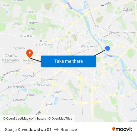 Stacja Krwiodawstwa to Bronisze map