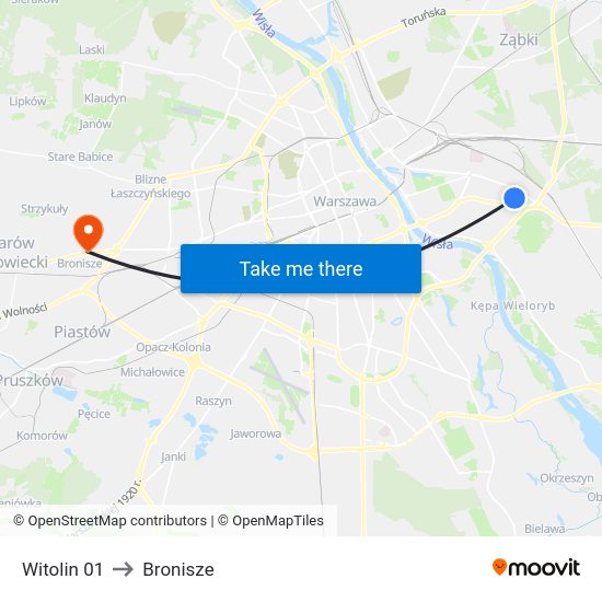 Witolin to Bronisze map