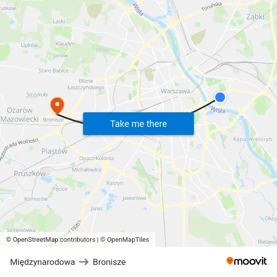 Międzynarodowa to Bronisze map