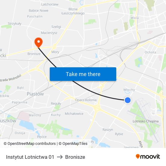 Instytut Lotnictwa 01 to Bronisze map