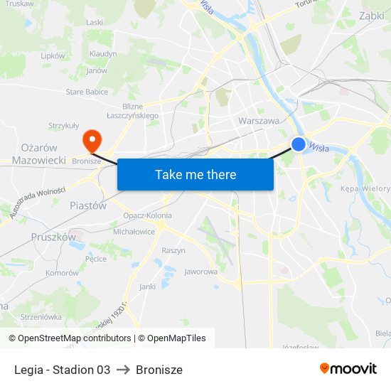 Legia - Stadion 03 to Bronisze map