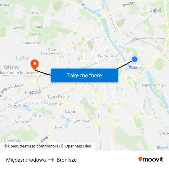 Międzynarodowa to Bronisze map