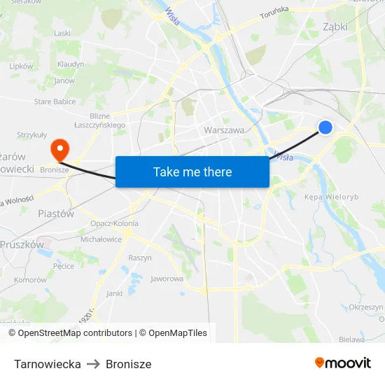 Tarnowiecka to Bronisze map