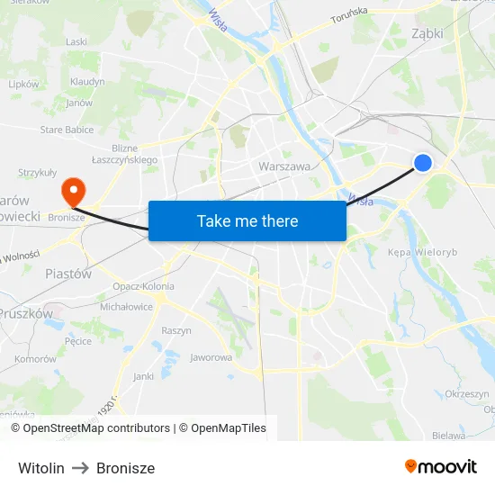 Witolin to Bronisze map