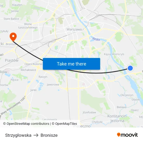 Strzygłowska to Bronisze map