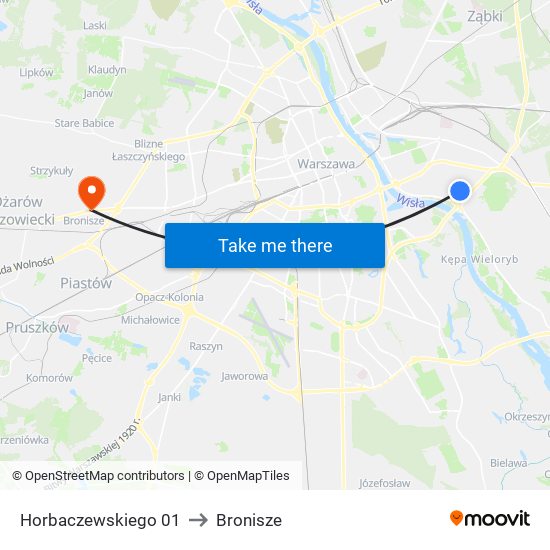 Horbaczewskiego 01 to Bronisze map