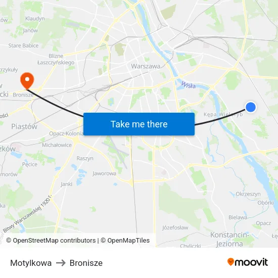 Motylkowa to Bronisze map
