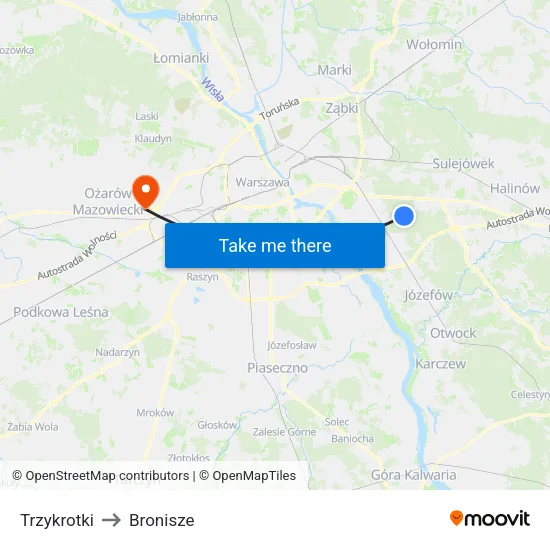 Trzykrotki to Bronisze map