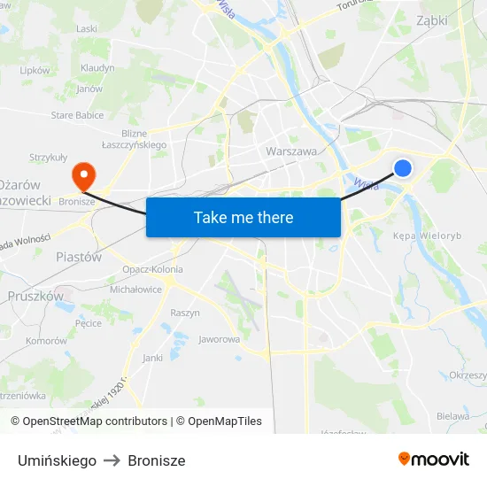 Umińskiego to Bronisze map