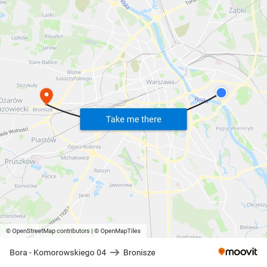 Bora - Komorowskiego 04 to Bronisze map