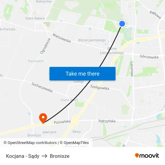 Kocjana - Sądy to Bronisze map