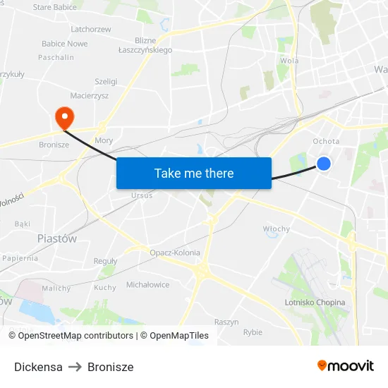 Dickensa to Bronisze map