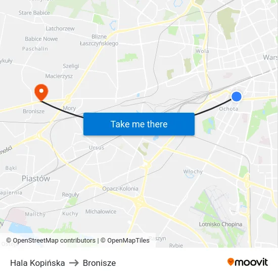 Hala Kopińska to Bronisze map