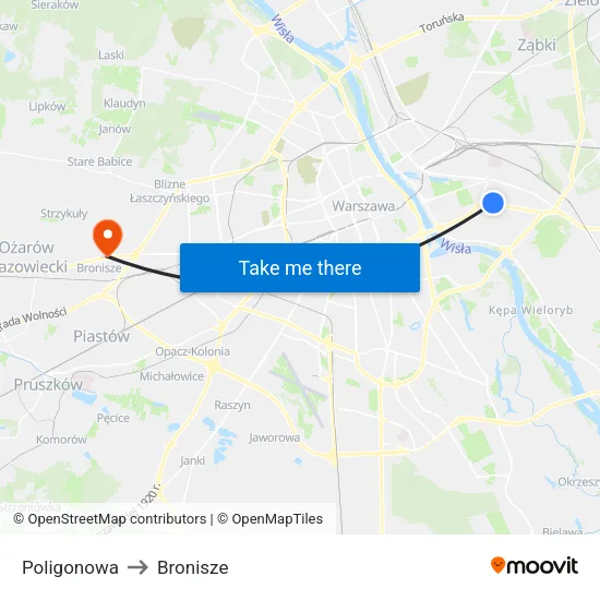 Poligonowa to Bronisze map