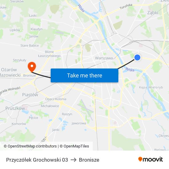 Przyczółek Grochowski to Bronisze map