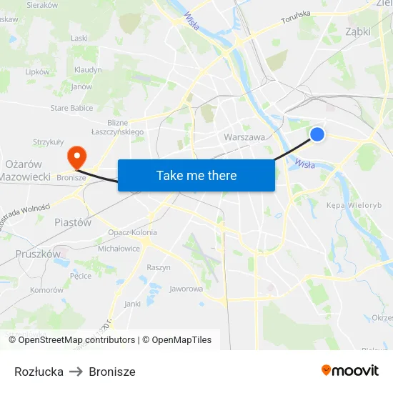 Rozłucka to Bronisze map