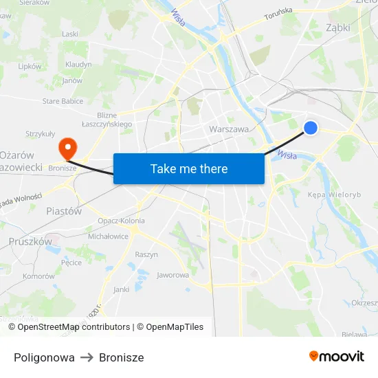 Poligonowa to Bronisze map