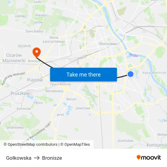Gołkowska to Bronisze map