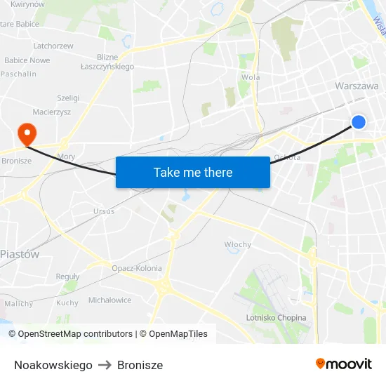 Noakowskiego to Bronisze map