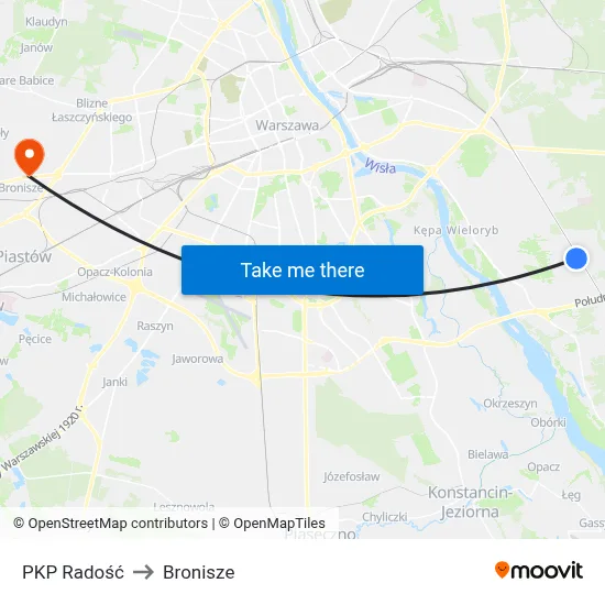 PKP Radość to Bronisze map