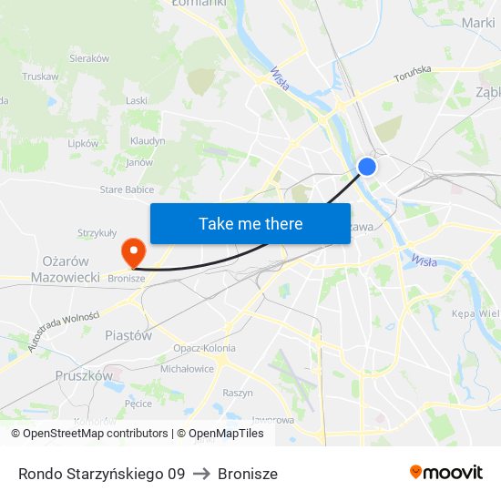 Rondo Starzyńskiego to Bronisze map