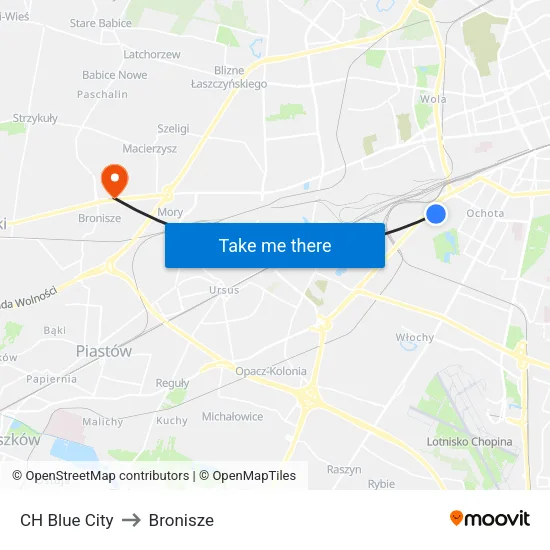 CH Blue City to Bronisze map