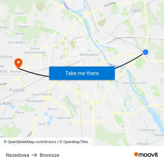 Rezedowa to Bronisze map