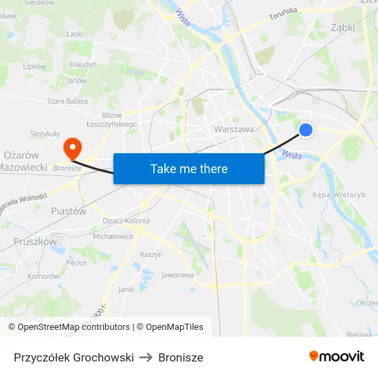 Przyczółek Grochowski to Bronisze map