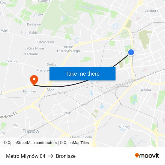 Metro Młynów 04 to Bronisze map