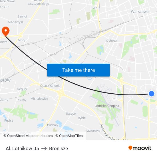 Al. Lotników 05 to Bronisze map