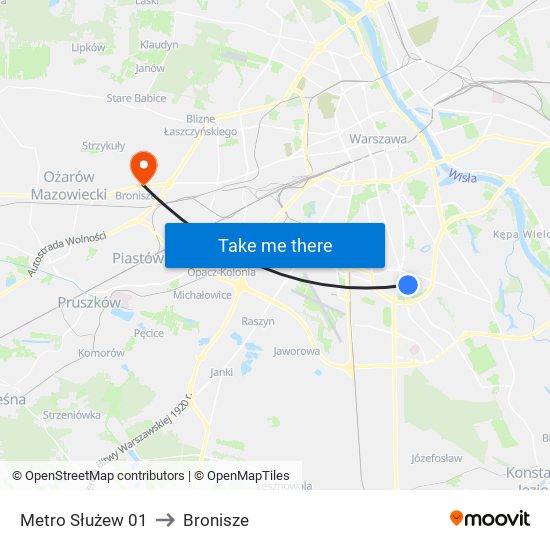 Metro Służew 01 to Bronisze map