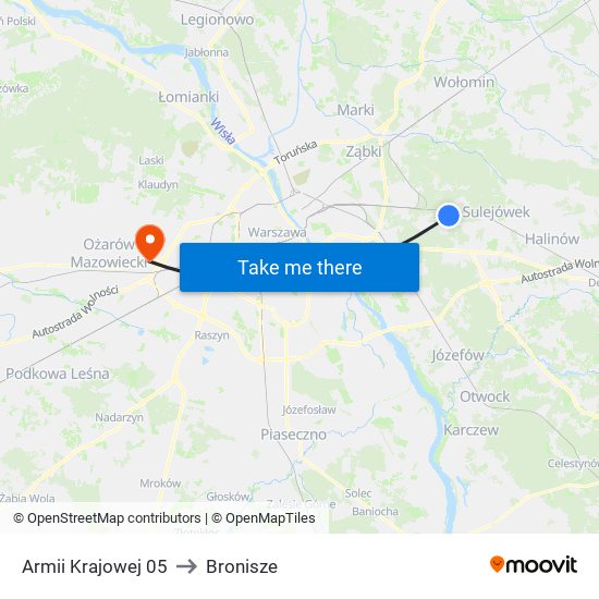 Armii Krajowej 05 to Bronisze map