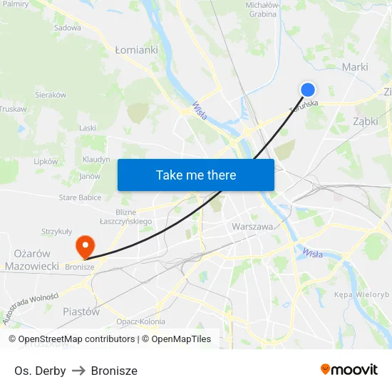 Os. Derby to Bronisze map