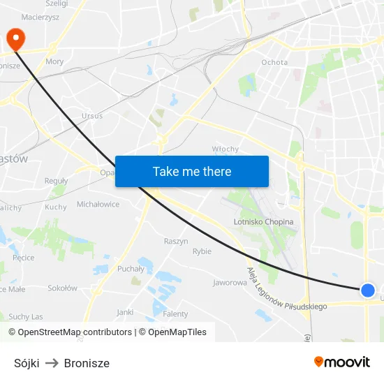 Sójki to Bronisze map