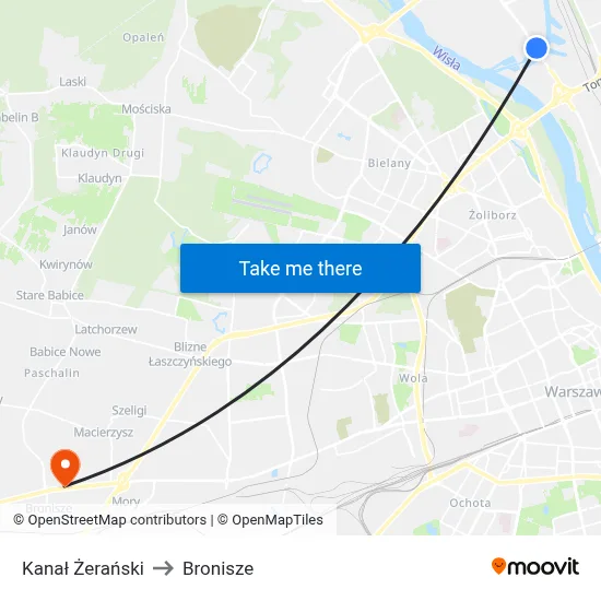 Kanał Żerański to Bronisze map