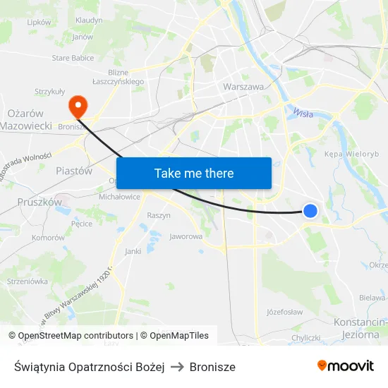 Świątynia Opatrzności Bożej to Bronisze map
