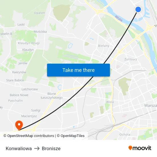 Konwaliowa to Bronisze map
