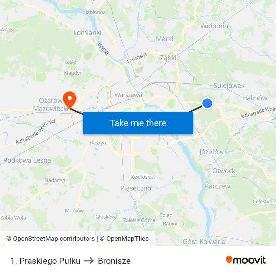 1. Praskiego Pułku to Bronisze map